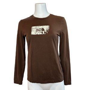 Women’s The North Face Long Sleeve Tee Neutral Brown Size M